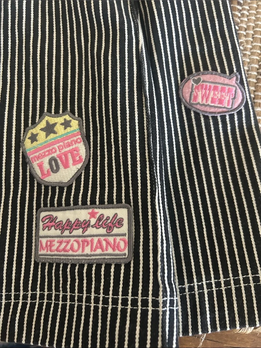 Mezzo Piano vintage black and white pinstriped pleated mini skirt - Picture 13 of 13